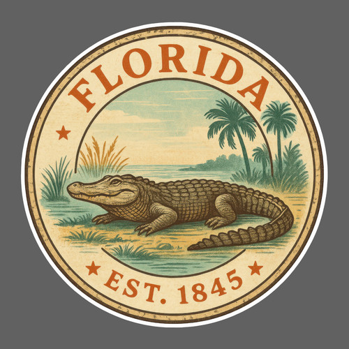 Florida alligator sticker - alligator,
